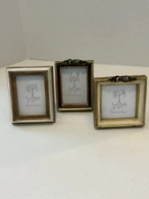 Silver Tree Mini Frames Resin Gold Antiqued Set Of 3 New With Tag