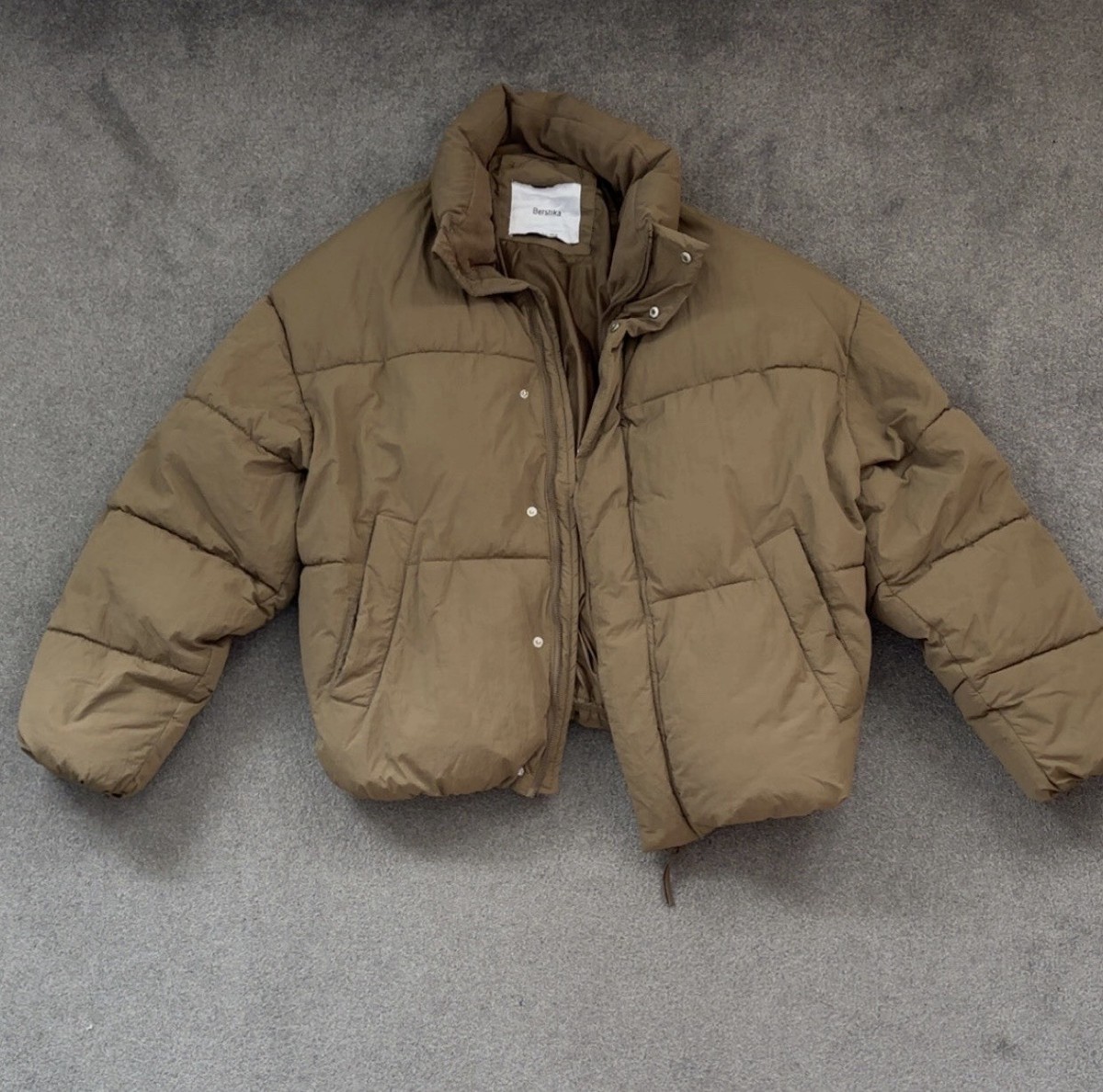 Bershka Medium Oversized Cream Puffer UK