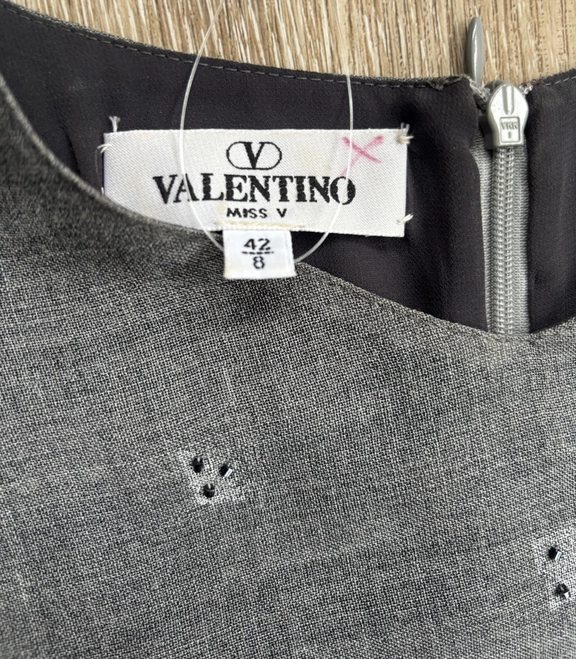 VALENTINO Gray Sleeveless Top & Skirt Set 42 8 Italy - Image 4 of 4