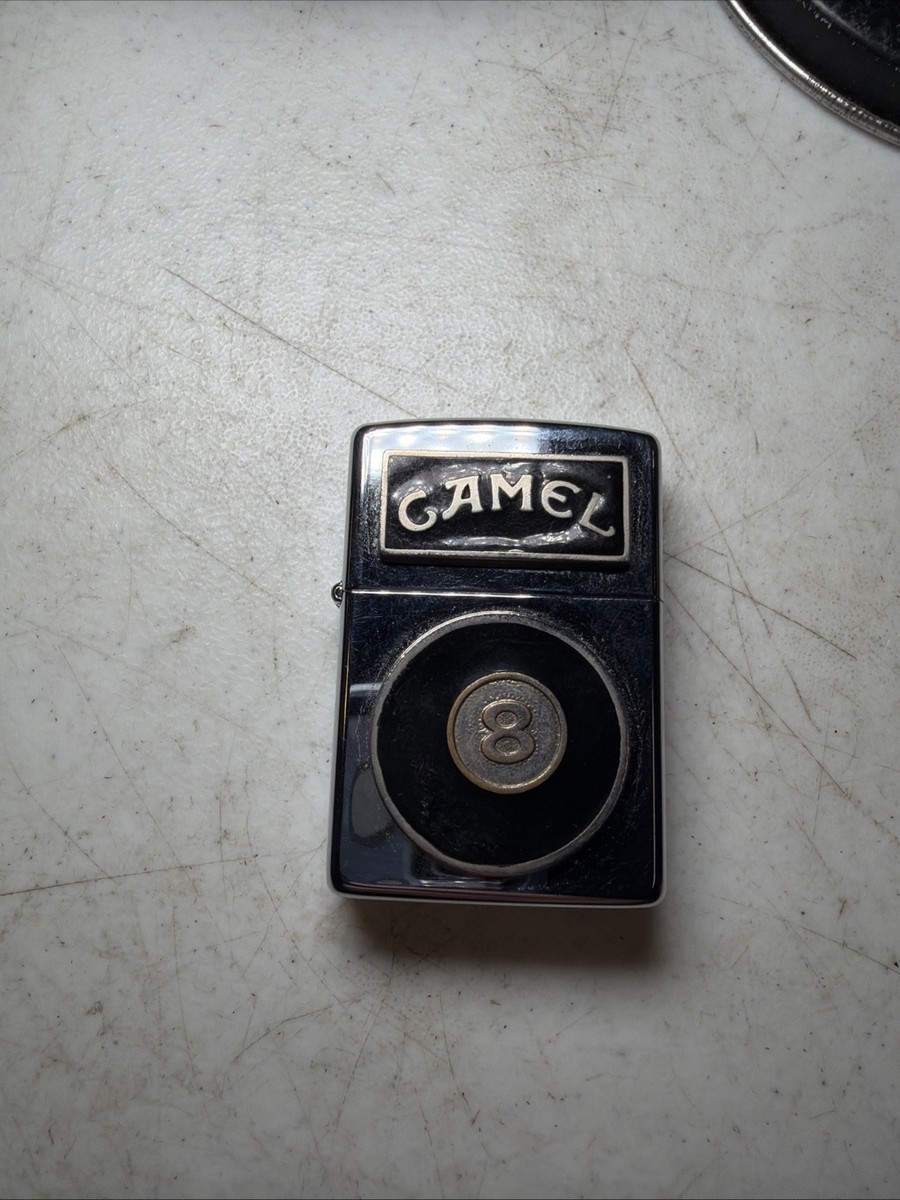 Vintage CAMEL 8 BALL ZIPPO LIGHTER Original Ashtray Tin | eBay