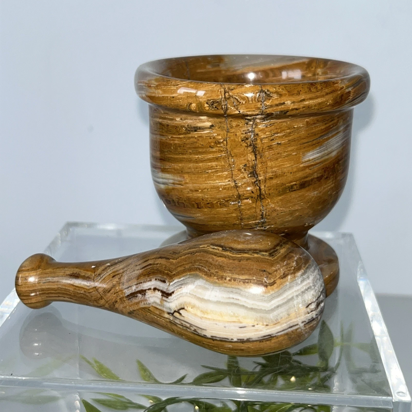 Vintage Onyx/Natural Stone Pestle & Mortar / Spice Grinder
Opens in a new window or tab