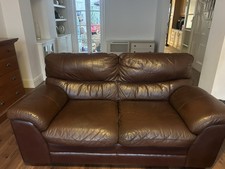MARKS AND SPENCER  Brown Leather 3-Seater SOFA
