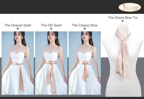 Sash Belt for Bow Dress Long Satin Waist Belt for Wedding Party Special Occas... - Picture 6 of 8