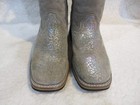 Girl's Youth, Dan Post, Gray Leather, Cowboy, Western Boots, Size 2 D — photo 3