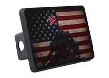 Rogue River Tactical USA Flag Iwo Jima Trailer Hitch Cover Plug US Patriotic ...
