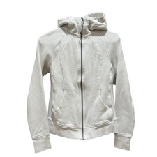 Lululemon Scuba Full Zip Hoodie Women's 6 White Thumbholes Fleece Athletic Read