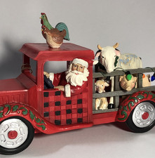 Jim Shore Country Christmas Cargo Santa Drivi...