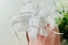 Women Flower Feather Hair Hat Fascinator Headband Clip Wedding Royal Ascot Races