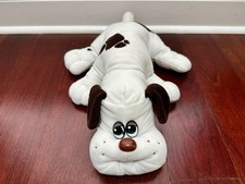 Vintage 1985 Tonka Pound Puppy Puppies Dog Plush Large 18" White w/ Brown Spots