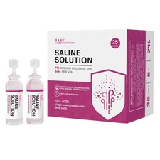 BASE LABORATORIES 7 Saline Solution Vials - 25 Count Pack of 1 , Clear