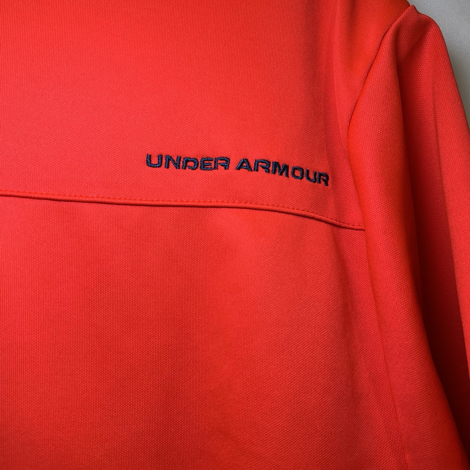 Under Armour Men's Size L Red Loose Short Sleeve Golf Polo Shirt Heat Gear Large thumbnail 5