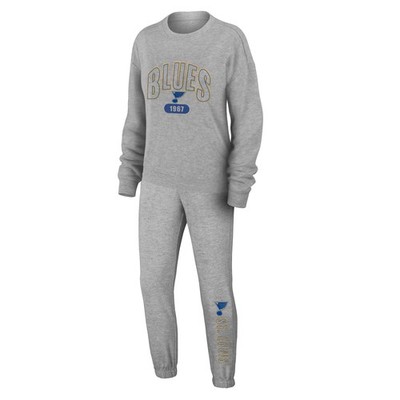 Women's WEAR by Erin Andrews Heather Gray St. Louis Blues Knit Long Sleeve