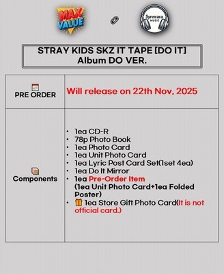 STRAY KIDS SKZ IT TAPE [DO IT] Album DO Ver/CD+Photo Book+6 Card+