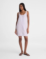 NWT Madewell Lilac Scoopneck Mini Shift Dress in 100% Linen
