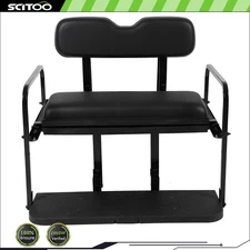 Rear Flip Seat Kit For EZGO Golf Cart TXT Model 1994.5 & Up - Black Cushions