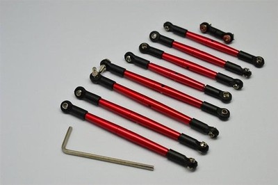 GPM TRAXXAS 1/16 E-Revo  Aluminium Spurstangen eloxiert mit Kugelpfannen rot (9