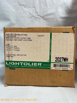 Lightolier Recessed Downlighting Lytecaster Specular White Alzak Cone Trim Only