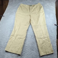 Lauren Ralph Lauren Pants Womens Plus 20W Beige 100 Linen Lined Trouser Smart