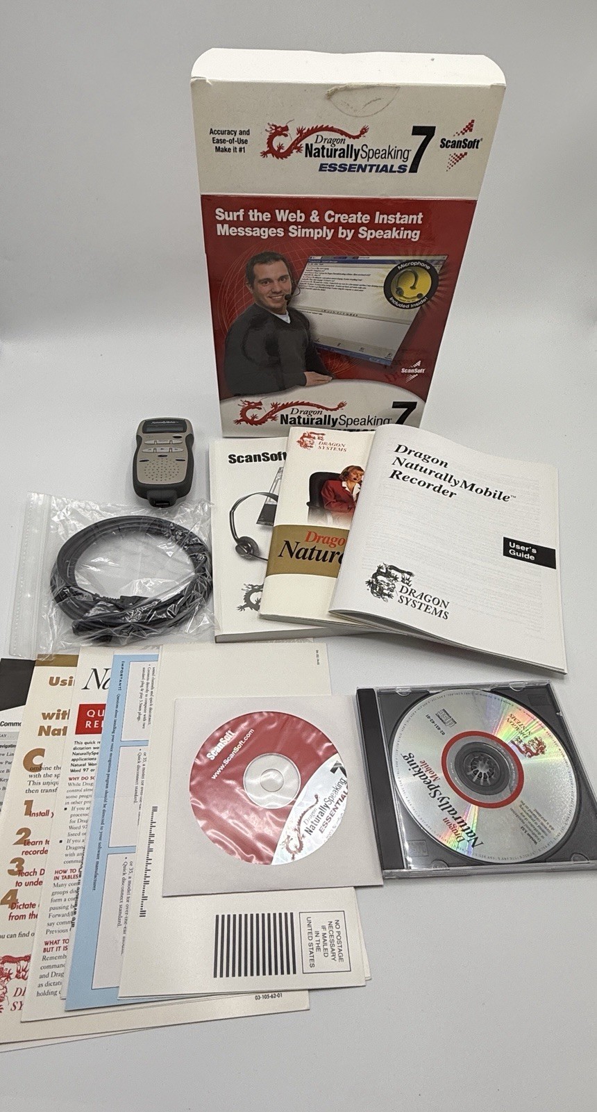 Dragon Naturally Speaking By ScanSoft ~ Pre-Owned ~ Missing Microphone