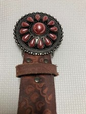 Ladies Western Style Belt and Buckle with Pink Stones