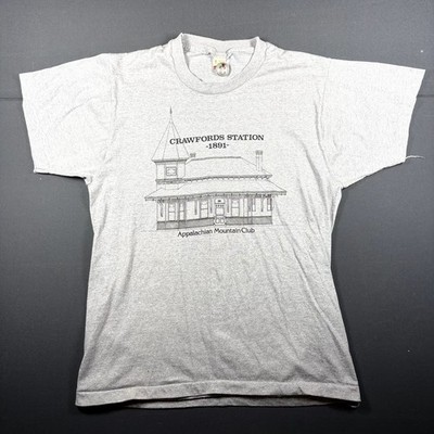 Vintage 80s Screen Stars Appalachian Mountain Club Crawford Station T-Shirt L