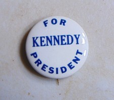 John F. Kennedy JFK 1960 campaign pin button political