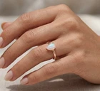 Elegant 925 Sterling Silver Rainbow welo Opal Charms Engagement Wedding Ring