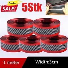 5X Auto Aufkleber Carbon Faser Gummi Tür Schweller Schutz Ecke Streifen 3CMx1M