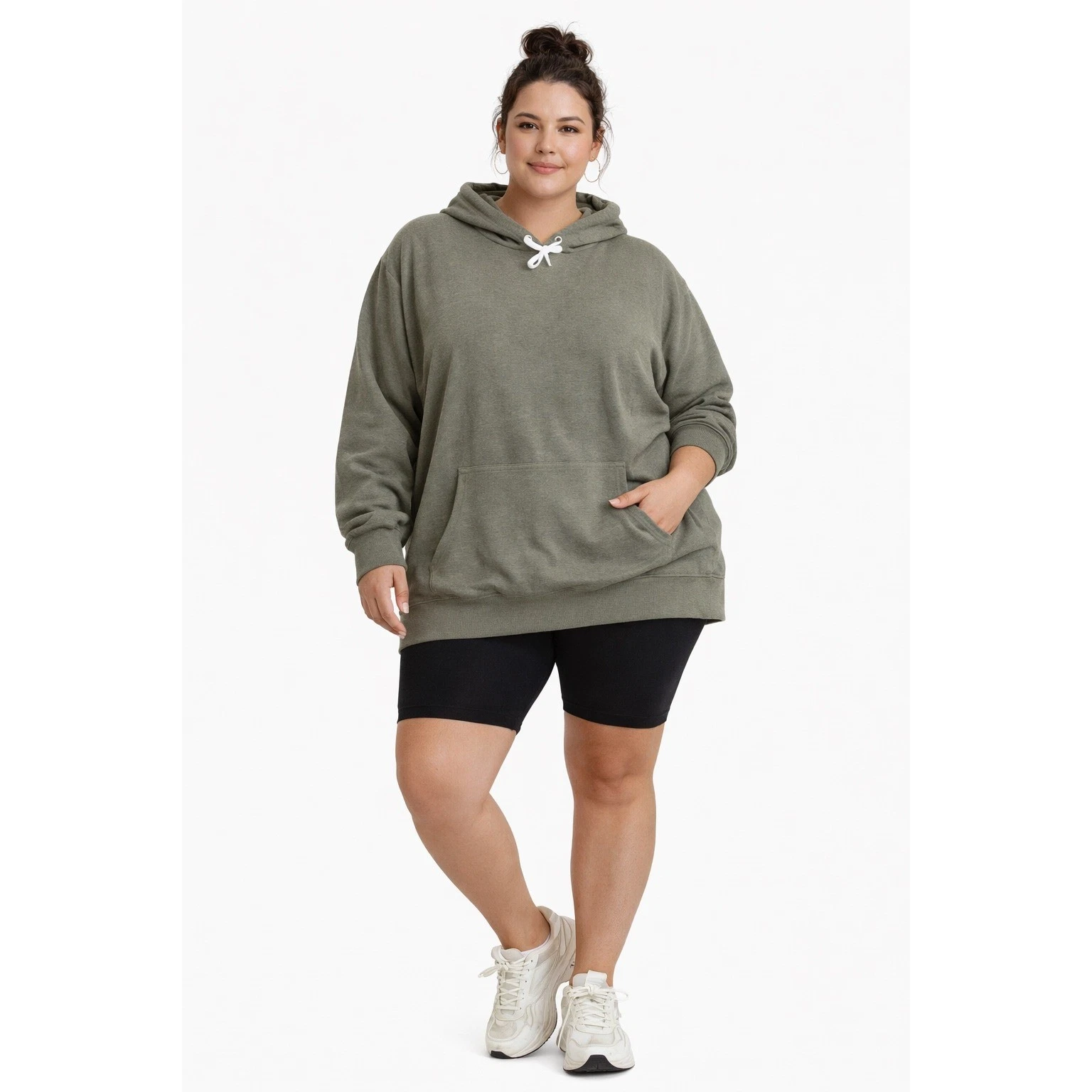 Buffalo Hoodie Women XXL Green Oversized Knit Drawstring Pullover Gorpcore