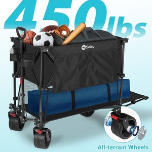 Sekey 220LB Heavy Duty Double Decker Wagon with Extender 300L Large Capacity