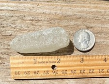 1 Large Sea Glass Stem / Stopper Clear Frosted Surf Tumbled RARE Beach Finds