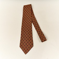 Vintage Brooks Brothers Silk Tie Burgundy Red Geometric Made in USA 4" x 58"
