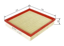 BOSCH Luftfilter 1 457 433 697 Filtereinsatz für E36 BMW Z3 3er Compact Roadster