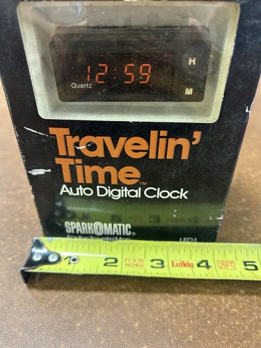 Sparkomatic Travelin’ Time LED Digital Clock Vintage 70s 80s Auto Accessory NOS - Picture 8 of 24
