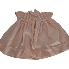 Vintage 1960s Jackie Tate 6-9 mo. Infant Dress Pink Floral Lace