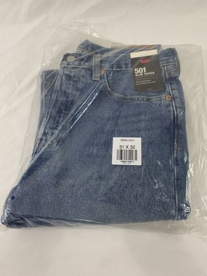 New LEVI'S 501 Slim Taper Stretch Fit Jeans W31 L32 Blue Jeans