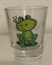 Kalan Frog Smoking And Drinking Collectors Shot Glass Ships Fast