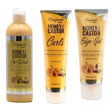 Africa's Best Originals Honey & Castor Co-wash,Edge Gel And Curls Set.