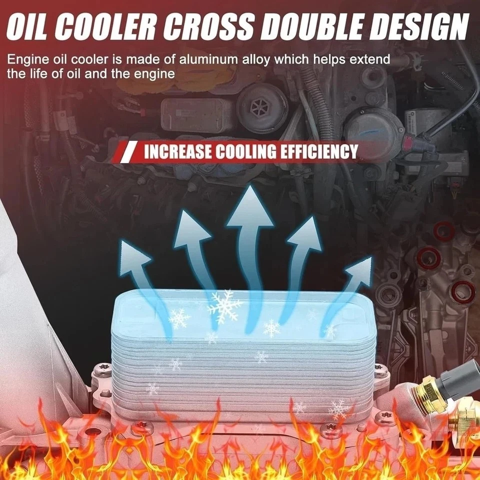 Enfriador de aceite de motor de aluminio 926-959 para Jeep Cherokee Wrangler JK, Chrysler 30... Foto 3 de 4