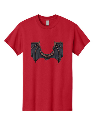 Barbed-Bat-Wings Mens Graphic Tee, 100% Cotton, Casual Summer Wear