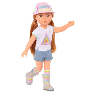   Astrid 14-inch Poseable Doll   Red Hair & Hazel Eyes   Camping Outfit, Matc...