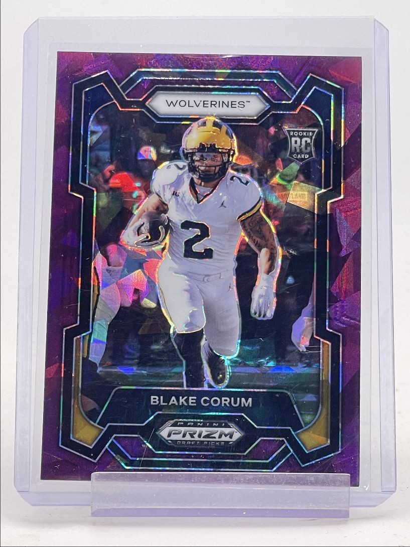 BLAKE CORUM 2024 PANINI PRIZM DRAFT ROOKIE PURPLE ICE RC /149 Q1300