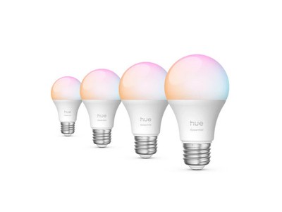 Philips Hue Essential A19 E26 Smart Bulb 800lm 8.8W 4-Pack Color