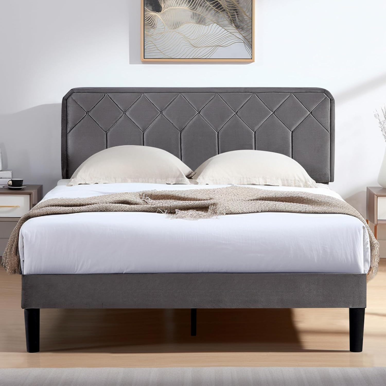 With Adjustable Headboard & Slat Support