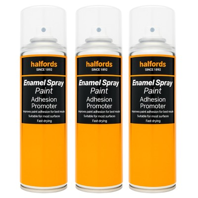 #ad 3 x Halfords Enamel Spray Paint Adhesion Promoter Fast Drying 300ml GBP 14.39