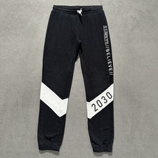 H M Pants Youth Boys 10 23x23.5 Black Chevron Jogger GUC