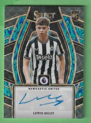 Lewis Miley - 2023/24 Panini Select Peacock Prizm Auto Rookie Case Hit Newcastle