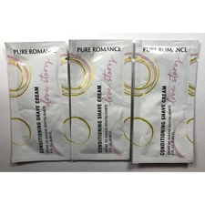 Pure Romance Love Story Conditioning Shave Cream 3 Travel/Samples Size vn