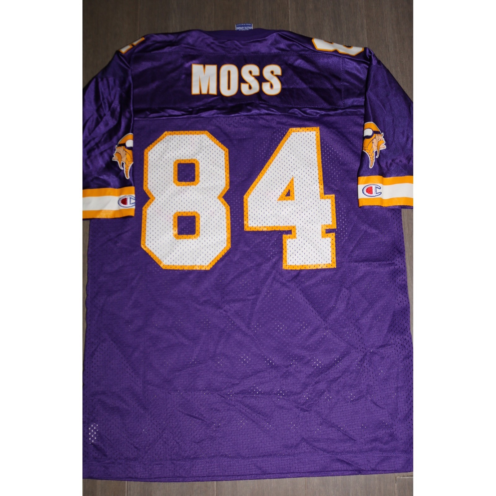 Vintage Champion Minnesota Vikings Randy Moss 84 NFL Jersey Purple Mens Size 40