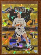2024 Panini WNBA Select Alysha Clark Gold Ice Refractor 10/10 Concourse #43 Aces